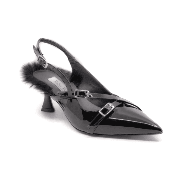 Slingback in vernice Walter Violet nera